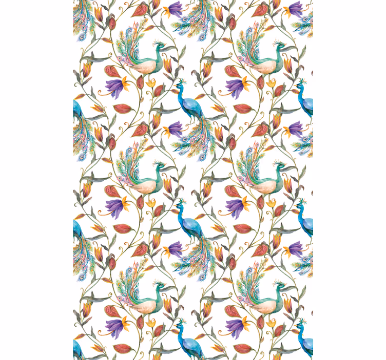 Elegant Peacock Floral flower roller blind - TenStickers