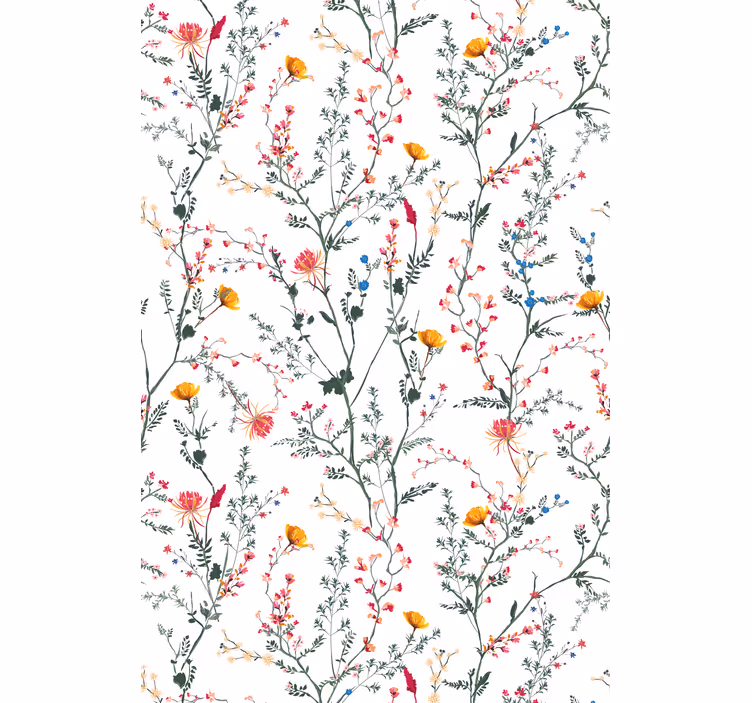 Floral Bird Pattern flower roller blind - TenStickers