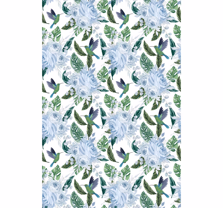 Hummingbirds and Roses flower roller blind - TenStickers