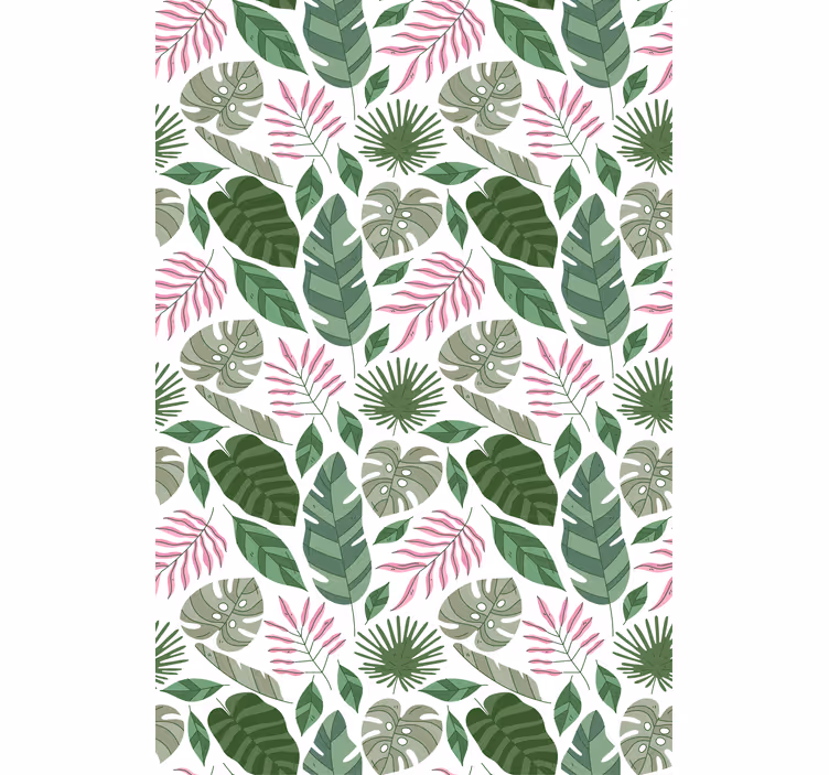 Tropical greenery theme roller blind for living room - TenStickers