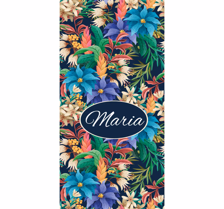 Floral Name Personalization flower roller blind - TenStickers
