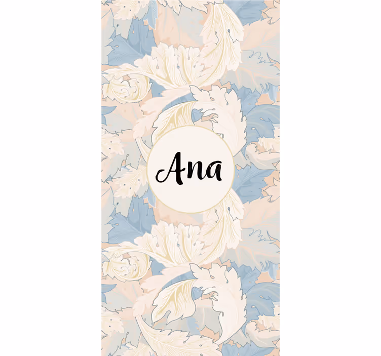 Botanical motif with name roller blind for living room - TenStickers