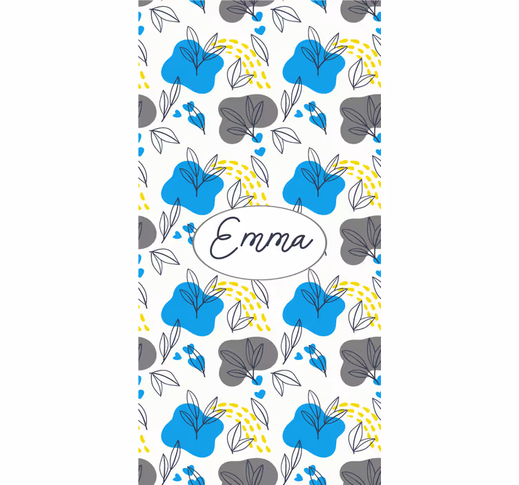Custom floral name flower roller blind - TenStickers