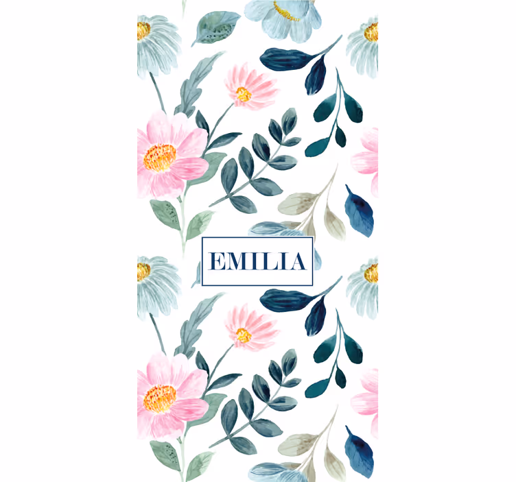 Floral Blossom With Name flower roller blind - TenStickers
