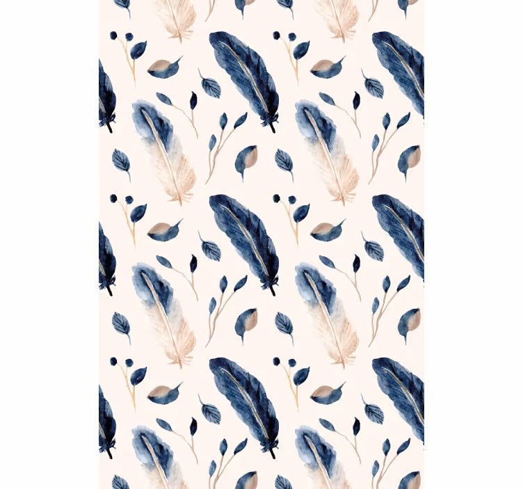 Elegant feather pattern flower roller blind - TenStickers