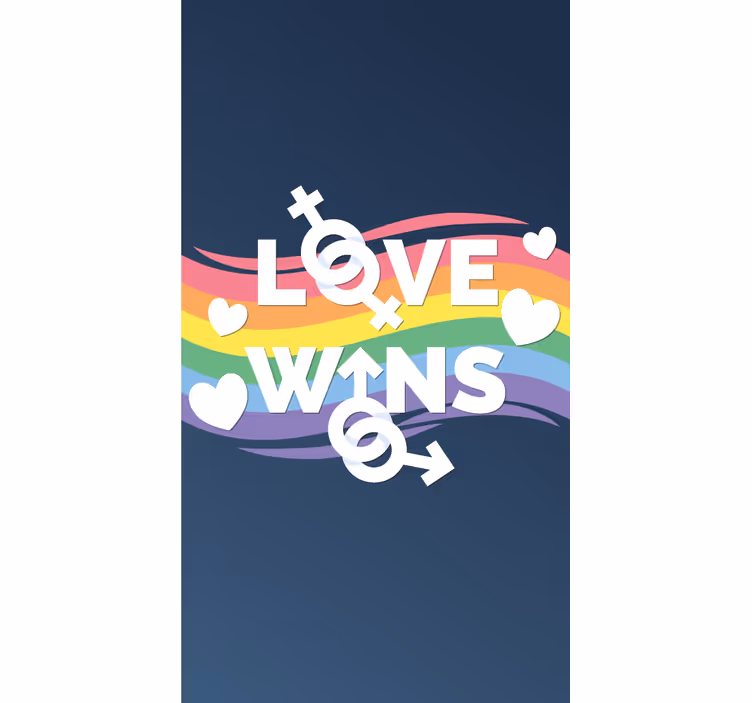 Love Wins Message custom roller blind - TenStickers