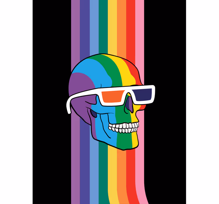 Rainbow Skull Shades geek roller blind - TenStickers