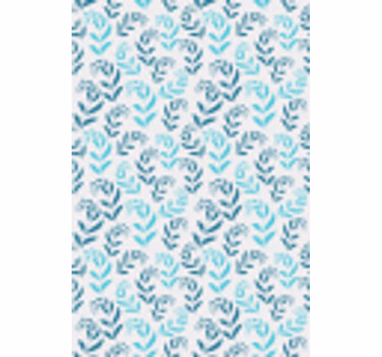 Blue stylised leaf pattern flower roller blind - TenStickers