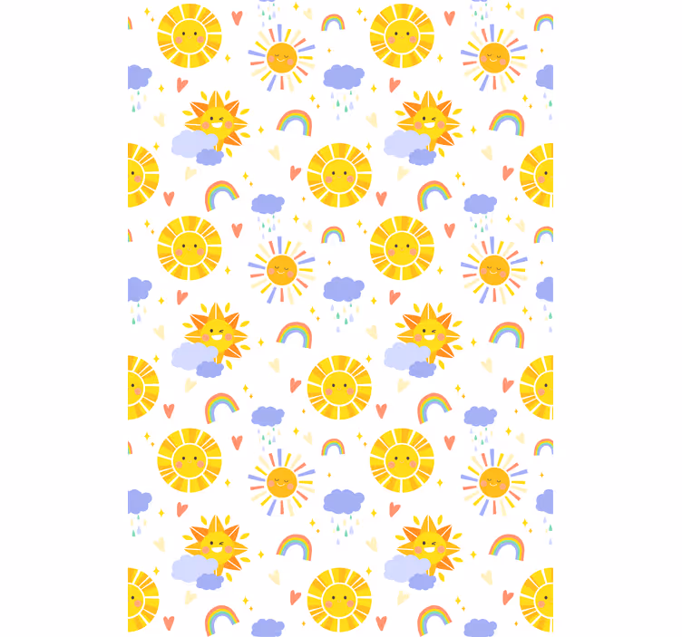 Sunny Clouds and Rainbows kids roller blind - TenStickers