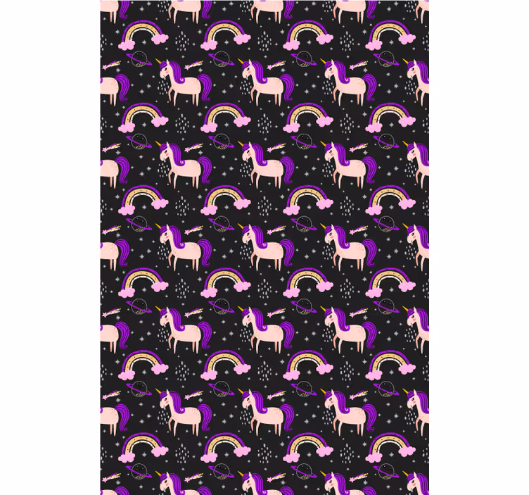 Kids roller blind with pink unicorns and arches - TenStickers