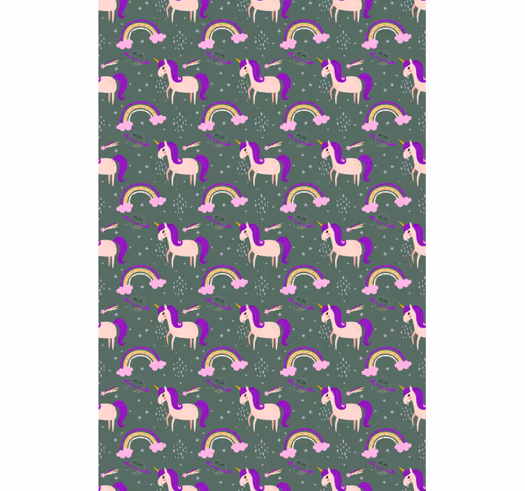 Purple unicorn pattern kids roller blind - TenStickers