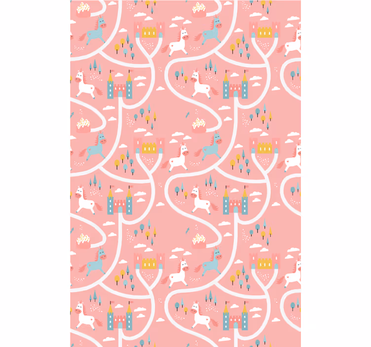 Castels and unicorns kids roller blind - TenStickers