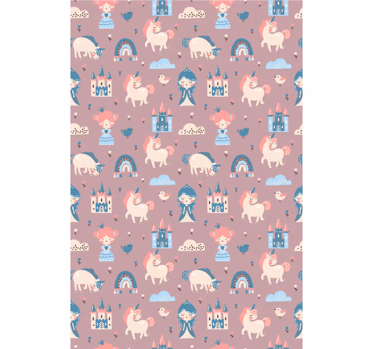 Unicorns and castles kids roller blind - TenStickers
