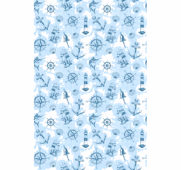 Nautical Icons Pattern roller blind for kitchen window - TenStickers
