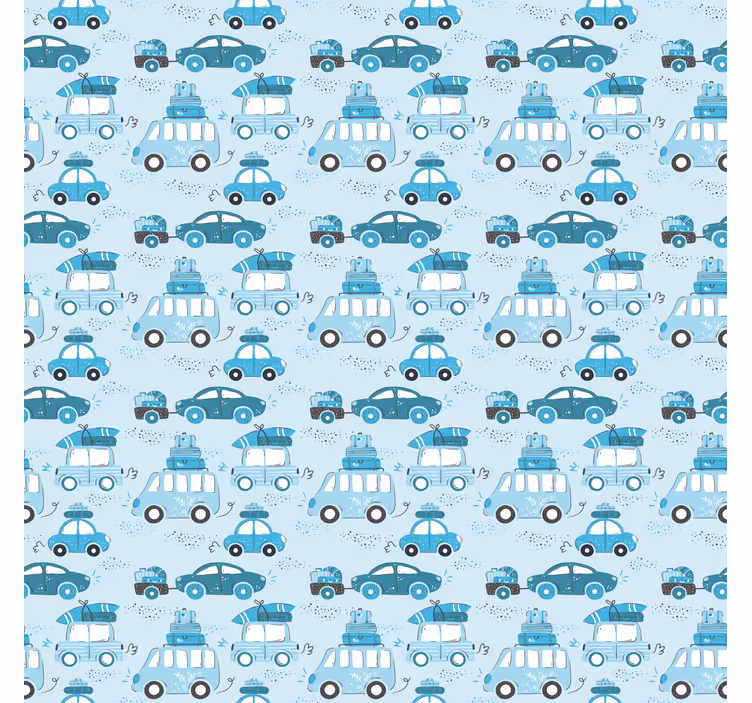 Blue cars pattern kids roller blind - TenStickers