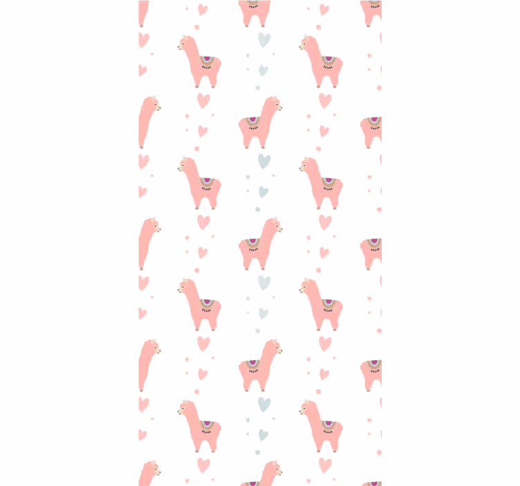 Llama Love Hearts kids roller blind - TenStickers