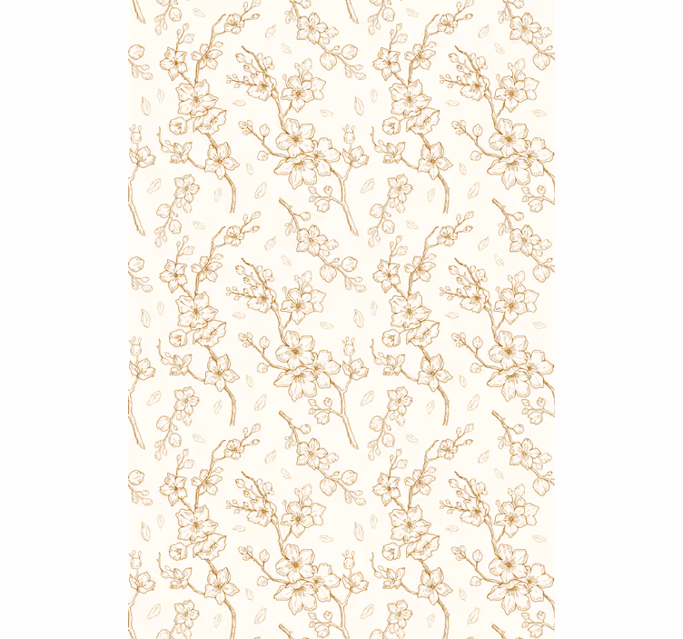Simple beige blossom pattern flower roller blind - TenStickers