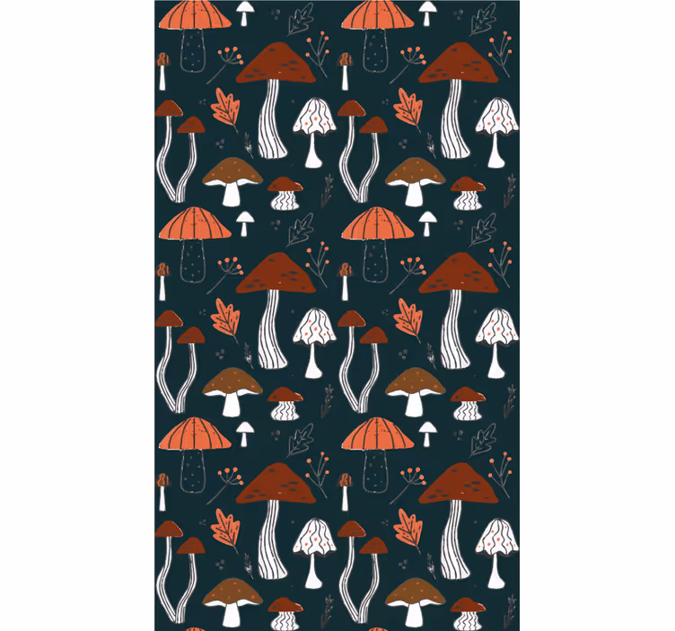 Mushroom Motif Art flower roller blind - TenStickers