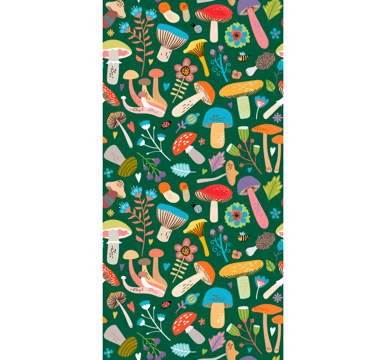 Colorful mushrooms flowers and plant blind - TenStickers
