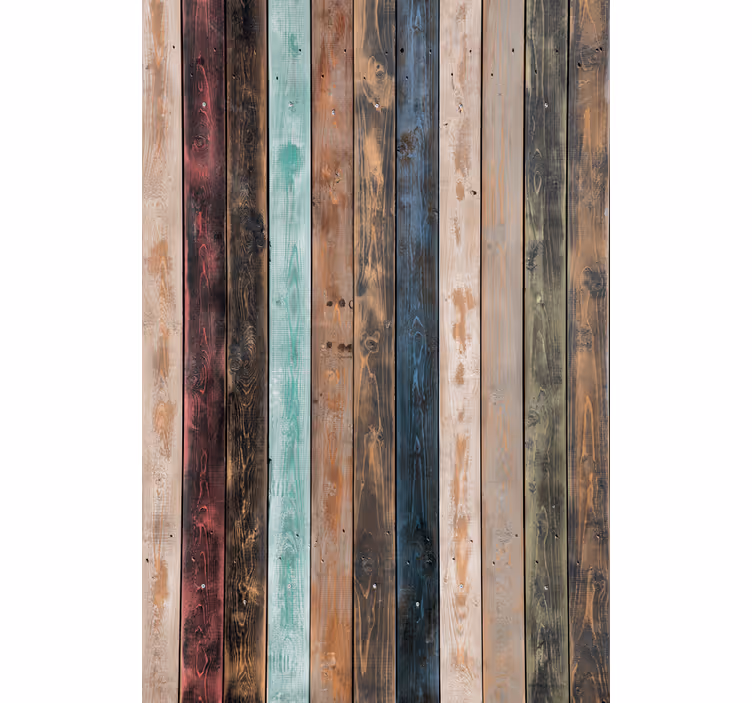 Colorful rustic wooden planks texture roller blind - TenStickers
