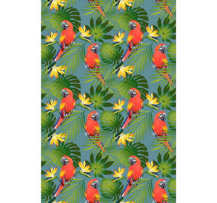 Tropical parrots and leaves animal roller blind - TenStickers
