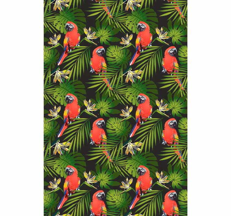 Colorful Tropical Parrots animal roller blind - TenStickers