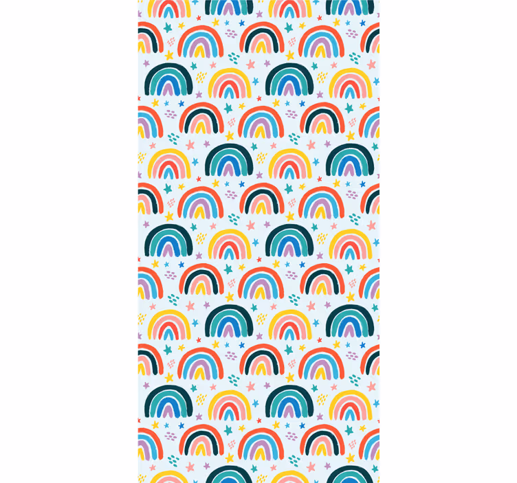 Blue rainbow patterns kids roller blind - TenStickers