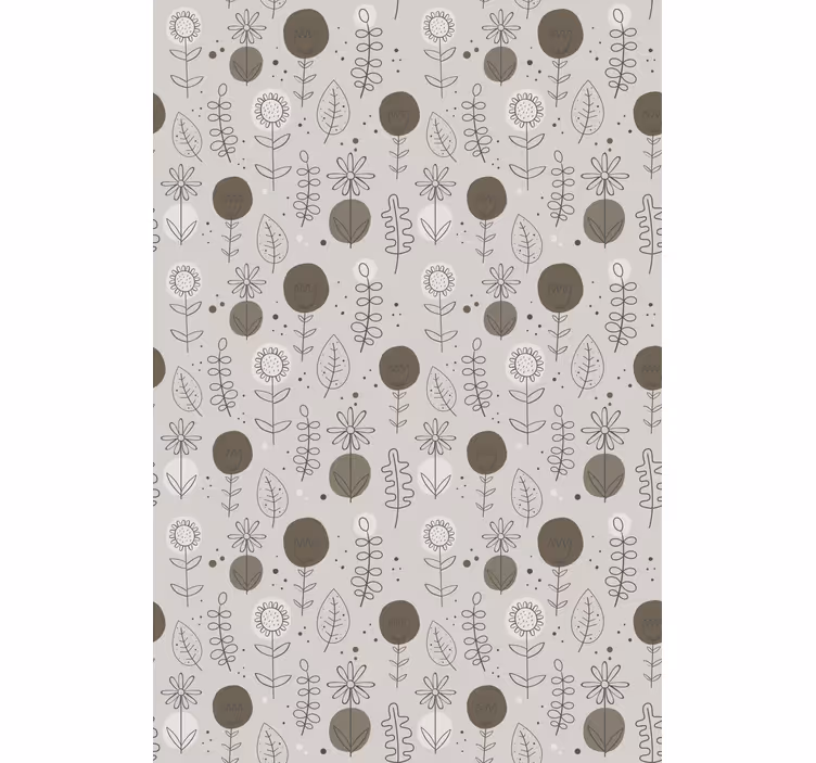 Grey stylish theme flower roller blind - TenStickers