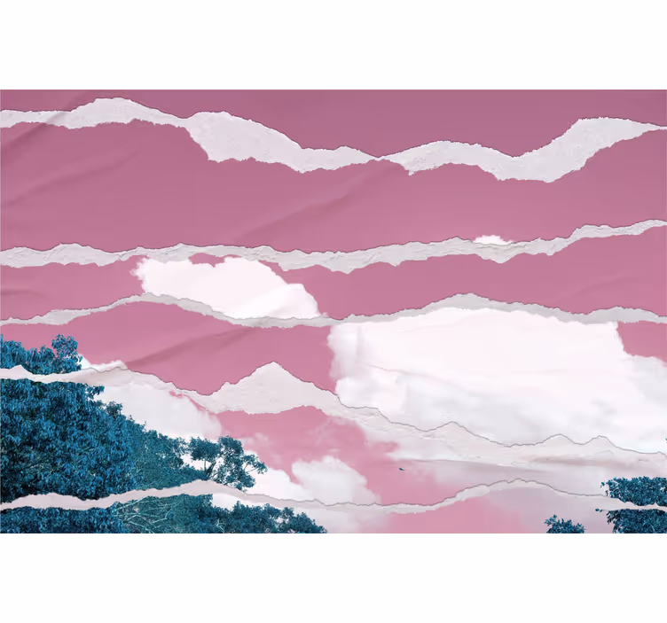 Cloudy Pink Horizon clouds roller blind - TenStickers