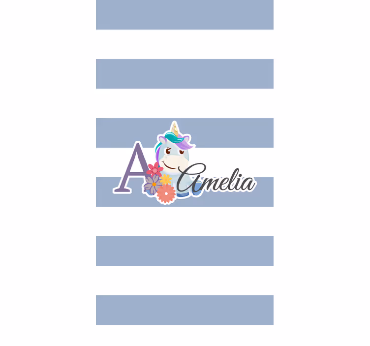 Unicorn name personalised kids roller blind - TenStickers