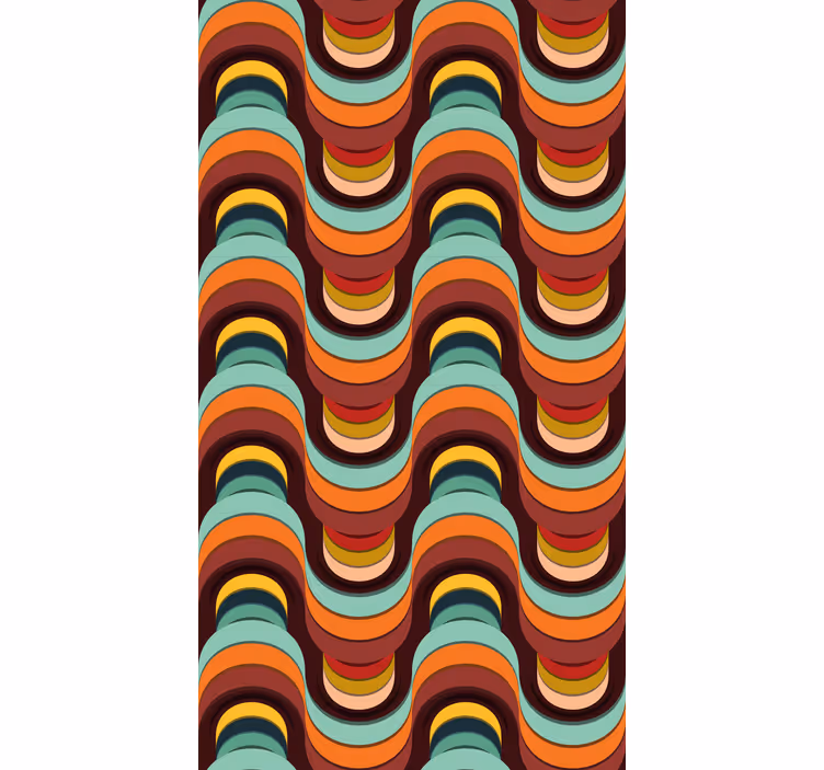 Retro wave pattern vintage roller blind - TenStickers