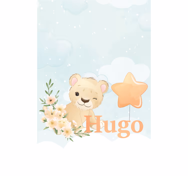 Custom Lion Cub nursery roller blind - TenStickers