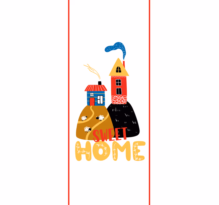 Charming house illustration custom roller blind - TenStickers