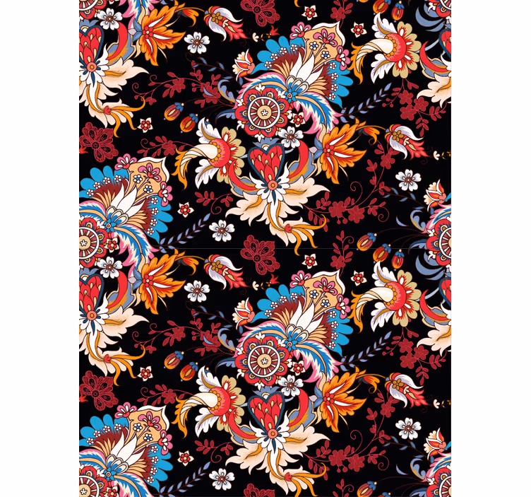 Floral roller blind with colorful flower design - TenStickers