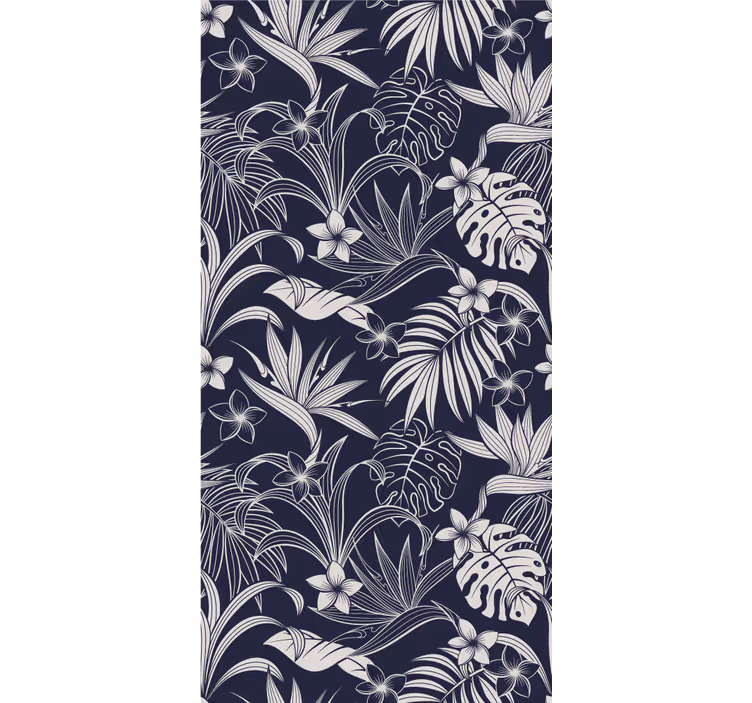 Dark tropical floral pattern flower roller blind - TenStickers