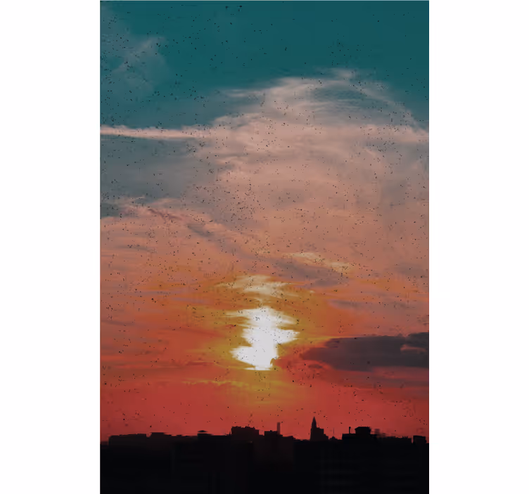 Sunset Over City clouds roller blind - TenStickers