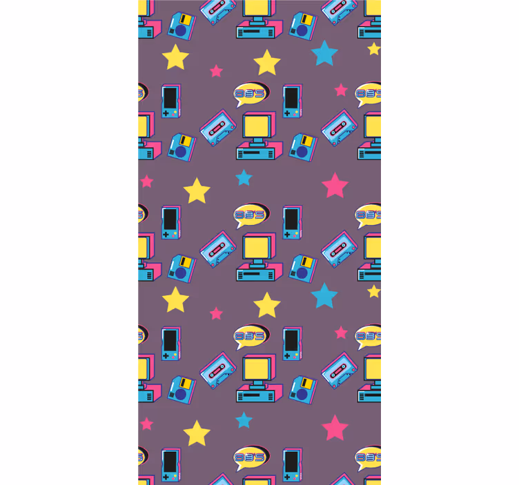 Retro Gaming Icons geek roller blind - TenStickers