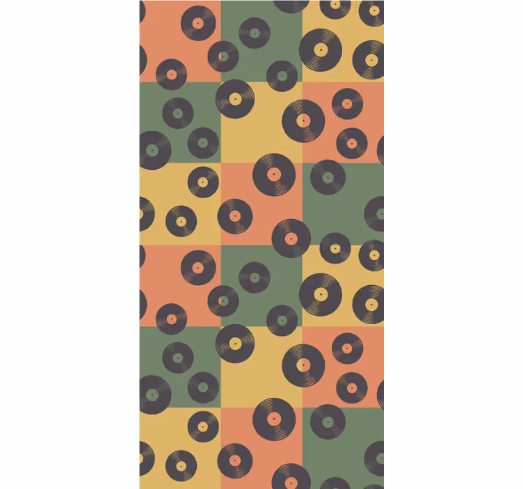 Retro vinyl records vintage roller blind - TenStickers