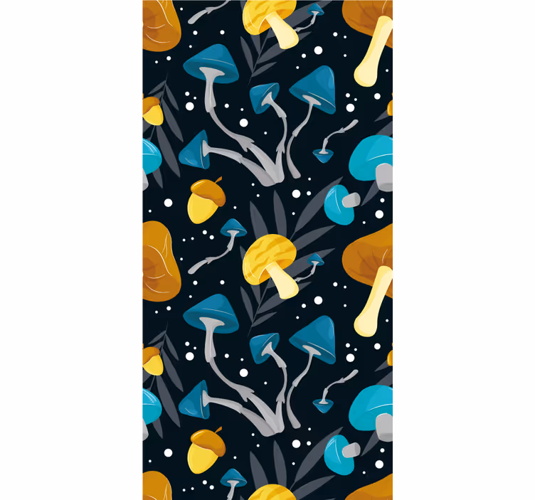 Vibrant Mushroom Motifs fruit roller blind - TenStickers