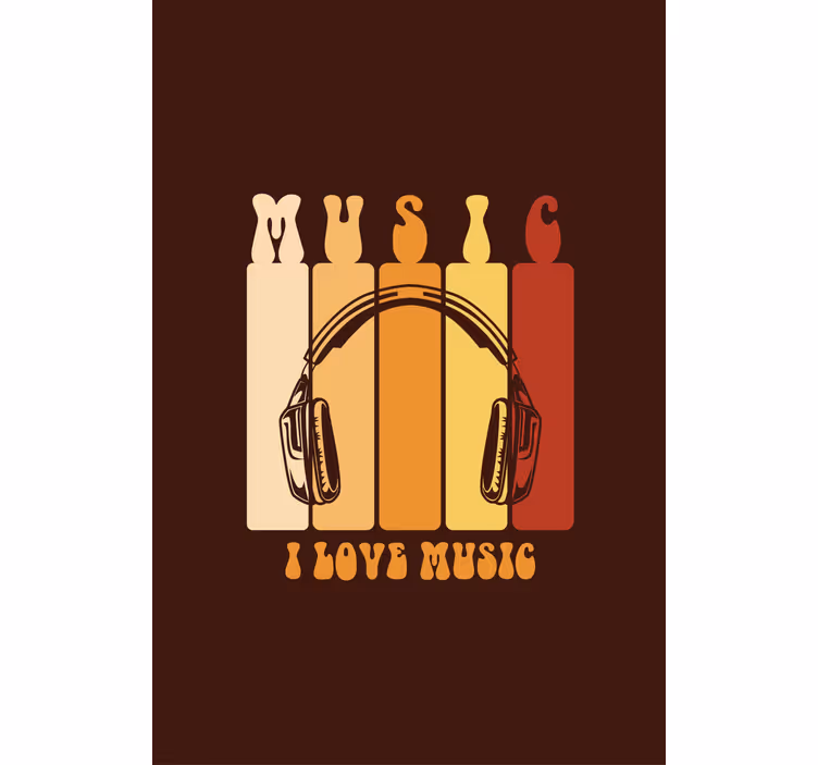 I love music retro design Teenage blind - TenStickers