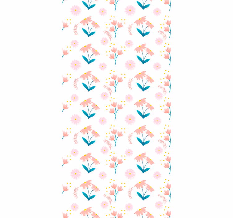 Pink echinacea pattern flower roller blind - TenStickers