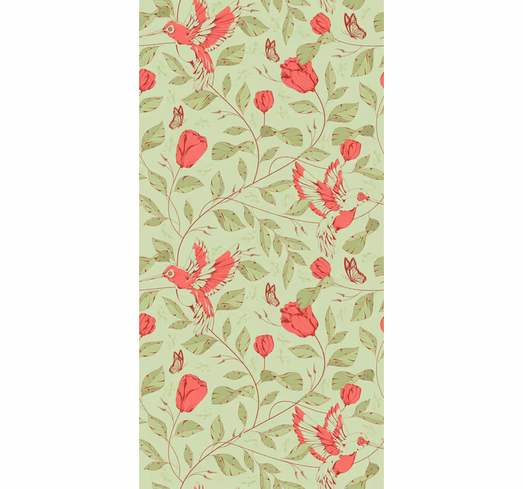 Hummingbirds and blooms flower roller blind - TenStickers