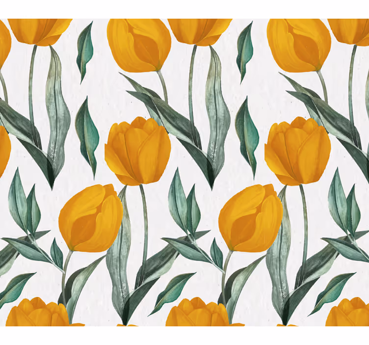Yellow Tulip Blooms flower roller blind - TenStickers