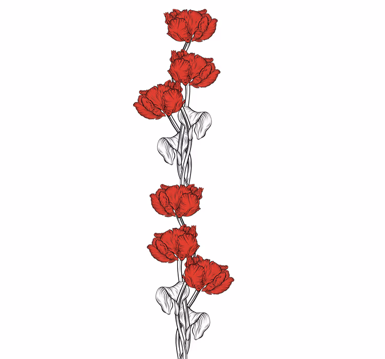 Elegant red blooms flower roller blind - TenStickers