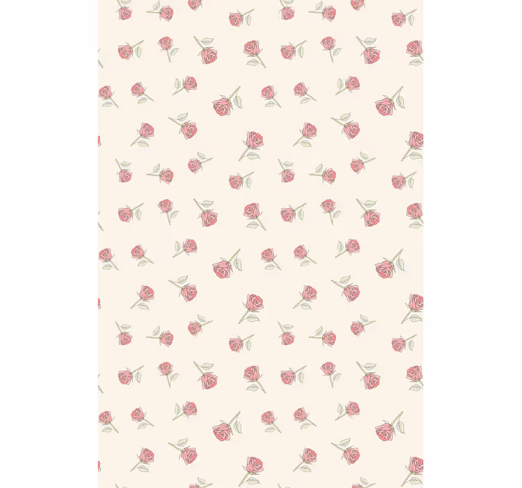 Gentle rose motif flower roller blind - TenStickers