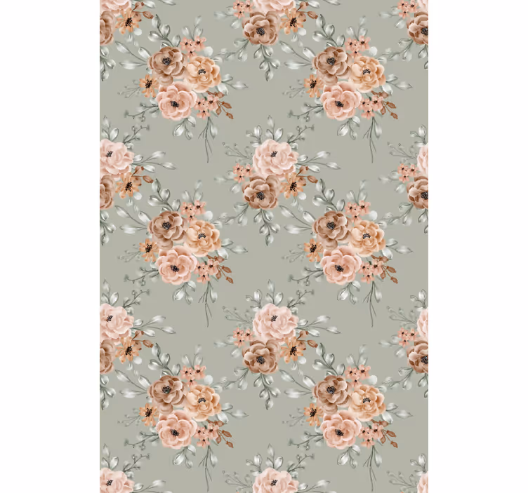 Beautiful beige arrangement floral roller blind - TenStickers