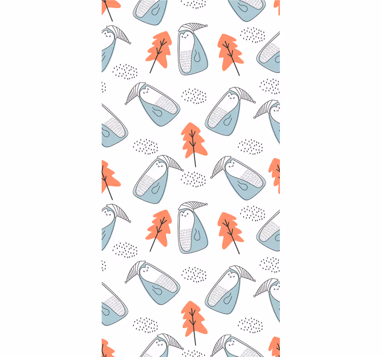 Pinguins with hats nordic roller blind - TenStickers