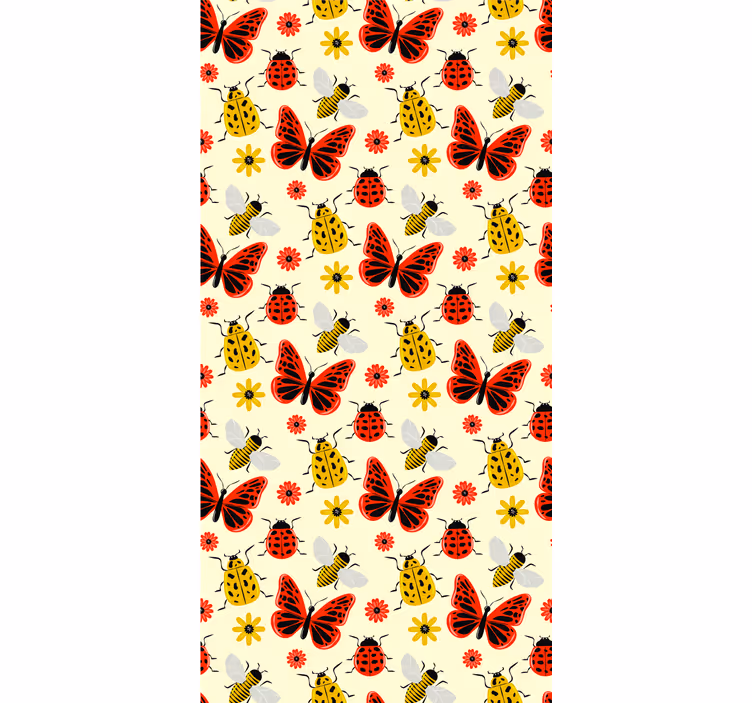 Colorful bees butterfly roller blind - TenStickers