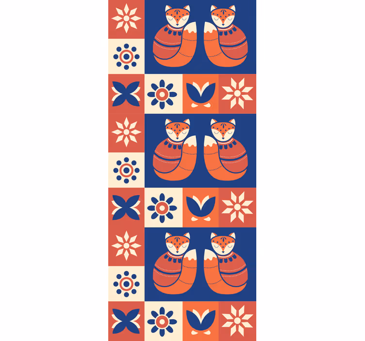 Charming Fox Patterns animal roller blind - TenStickers