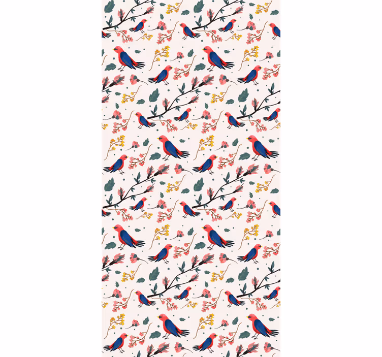 Vibrant Bird Patterns flower roller blind - TenStickers